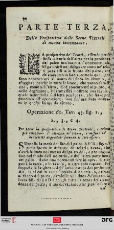 Parte terza: Della Prospettiva delle Scene Teatrali di nuova invenzione.