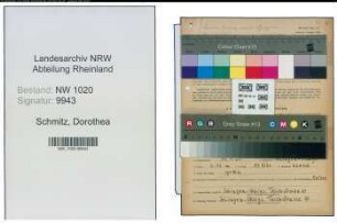 Entnazifizierung Dorothea Schmitz , geb. 19.01.1921 ()