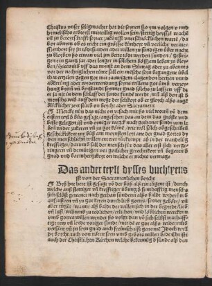 Das ander teyll dysses buchlyens ist von der Sacramenlichen beycht