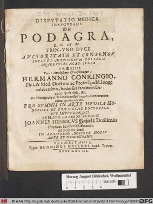 Disputatio Medica Inauguralis De Podagra