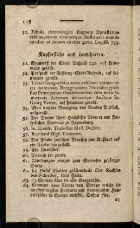108-111, Kupferstiche und Landcharten.; Ungebundene Sachen.