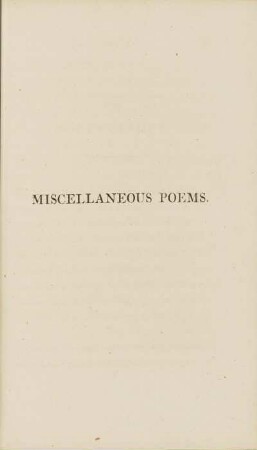 Miscellaneous Poems.