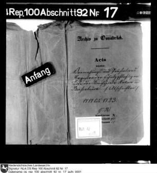 Vermessungs- und Abgabenverzeichnisse der schatzpflichtigen Stätten in der Vogtei Ankum (Kirchspiele Ankum und Bersenbrück, Abschriften)