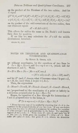 Notes on trilinear and quadriplanar coordinates.