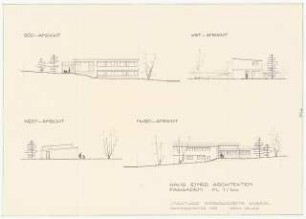 Werkakademie Kassel: Haus eines Architekten, Fassaden 1:100