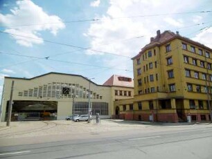 Dresden: Straßenbahnhof Waltherstraße Wohnbauten für Betriebsangestellte der Straßenbahn