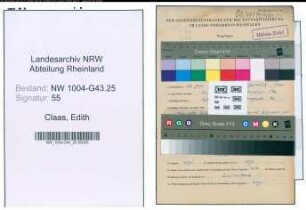 Entnazifizierung Edith Claas , geb. 22.06.1920 ()