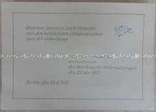 Dokumentation zum 60. Geburtstag Erich Honeckers