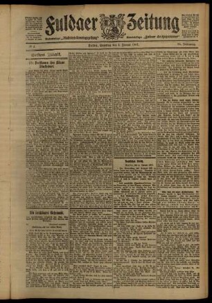 Erste Ausgabe vom Samstag, den 05. Januar 1907.