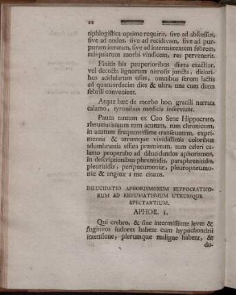 Dilucidatio Aphorismorum Hippocraticorum [...].