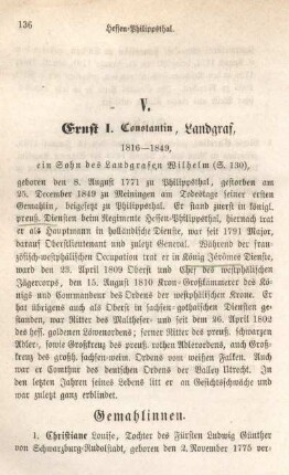 V. Ernst I. Constantin, Landgraf, 1816-1849