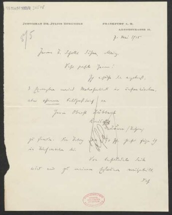 Brief an B. Schott's Söhne : 07.05.1915