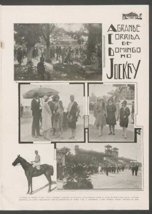 A grande corrida de domingo no jockey - [Fotografias]