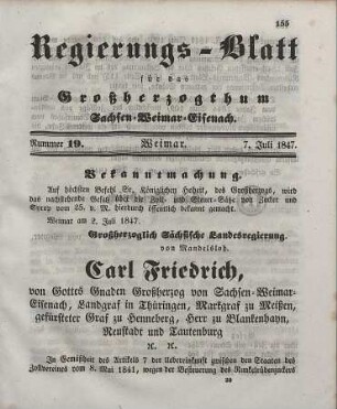 Nr. 19 : 7. Juli 1847