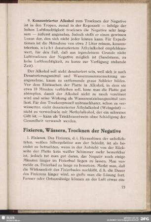 Fixieren, Wässern, Trocknen der Negative