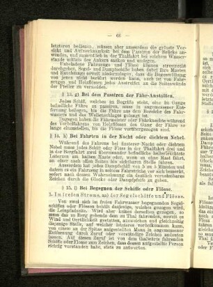 1. Im freien Strome, aa) der Segelschiffe und Flösse.