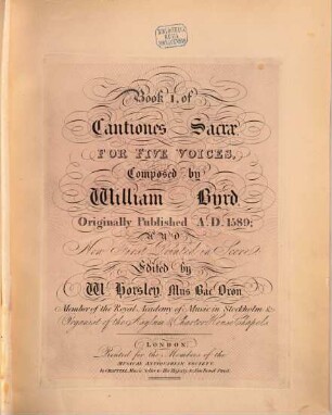 Book I of Cantiones sacrae : for 5 voices