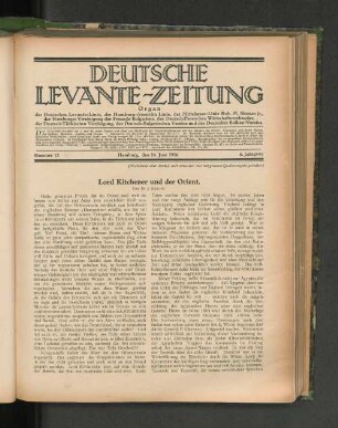 Lord Kitchener und der Orient.