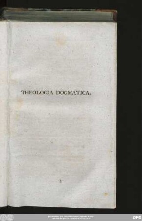 Theologia Dogmatica.