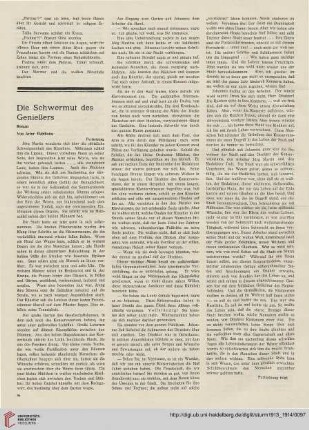 Die Schwermut des Genießers, [10] : Roman