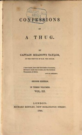 Confessions of a Thug : in three volumes, 3