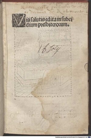 Via salutis in subsidium presbyterorum : mit Tabula