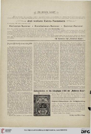 An unsere Leser