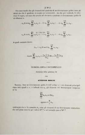 Teorema sopra i determinanti soluzione della quistione 32.