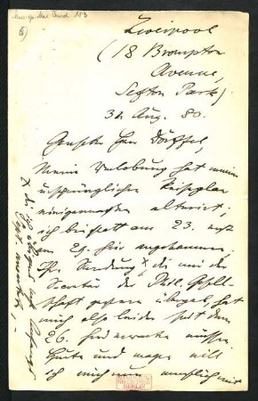 Brief an Alfred Dörffel : 31.08.1880