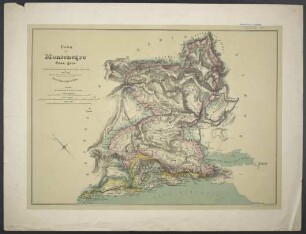Carta di Montenegro (Crna gora) : Coi confini descritti dalla commissione austriaca, inglese e francese negli anni 1859 e 1860