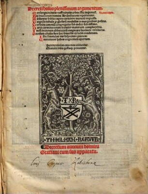 Decretum aureum domini Gratiani : cum suo apparatu