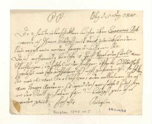 Brief von Johann Georg Riegler an Joseph Heller