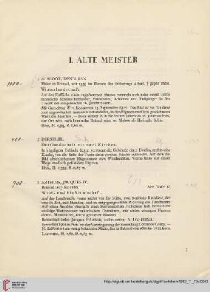 Gemälde Alter Meister (Nr. 1-53)