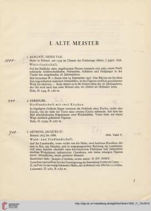 Gemälde Alter Meister (Nr. 1-53)