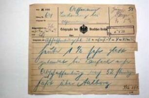 Telegramm, Dauerflug-Weltrekordfahrt 1906
