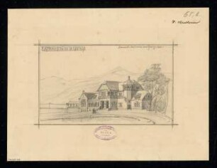 Bahnhof im Gebirge Monatskonkurrenz Februar 1893: Perspektivische Ansicht