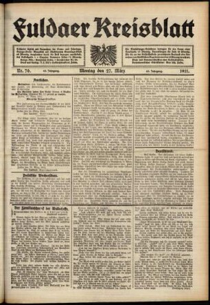 Ausgabe vom Montag, den 27. März 1911.
