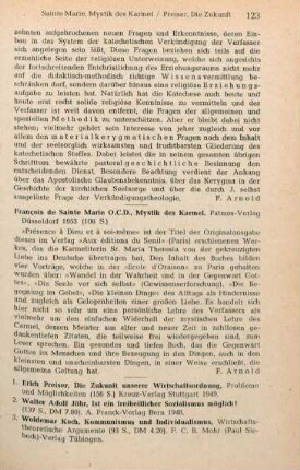 123 [Rezension] François de Sainte-Marie, Mystik des Karmel