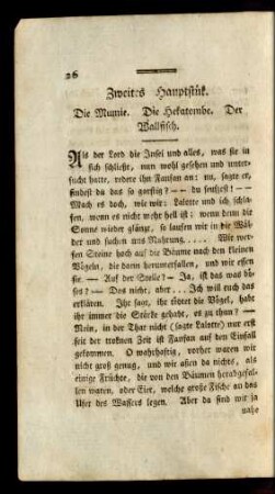 Zweites Hauptstük. Die Mumie. Die Hekatombe. Der Wallfisch