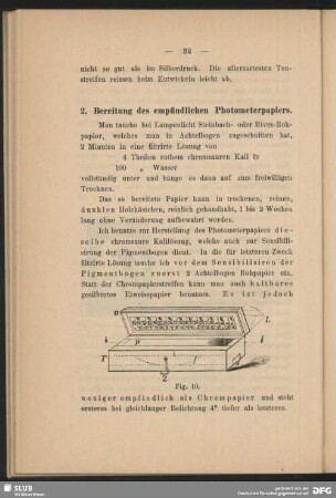 2. Bereitung des empfindlichen Photometerpapiers