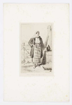 Femme Valaque du village de Cunar, Blatt 9 der Folge "Bevölkerung der Donauprovinzen im Jahr 1854"