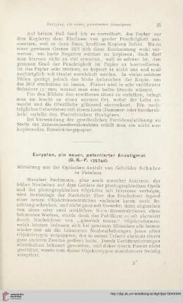 18: Euryplan, ein neuer, patentierter Anastigmat (D. R.-P. 135742)