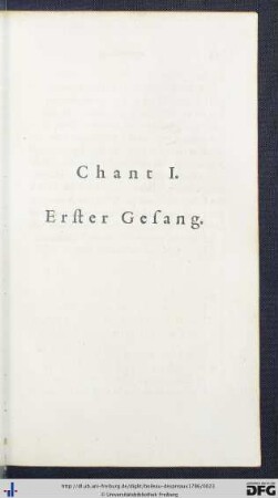 Chant I. Erster Gesang.
