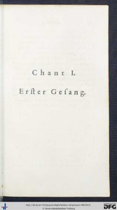 Chant I. Erster Gesang.