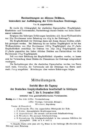 Beobachtungen an dünnen Drähten, besonders zur Aufhängung der Eötvösschen Drehwage