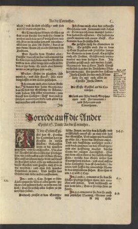 Vorrede auff die Ander Epistel S. Pauli/ An die Corinther.