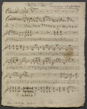 Rondeau de Jean, V, guit, V, pf - BSB Mus.Schott.Ha 3661-4 : [heading:] (Des Stutzers Tagewerk) // Rondeau de Jean, avec accompagnement de Guittarre // arr: par A: Foreit