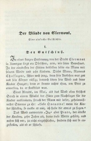 Der Blinde von Clermont. Eine einfache Geschichte