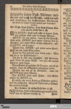 V. Die sieben Buß-Psalmen.