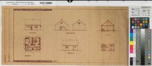 Einfamilienhaus Westfalennorm 1127A Grundriß, Ansichten, Schnitt (1938) 1: 100 29,5 x 62 Pause Westfälische Heimstätte Dortmund Wohnungsgesellschaft Münsterland